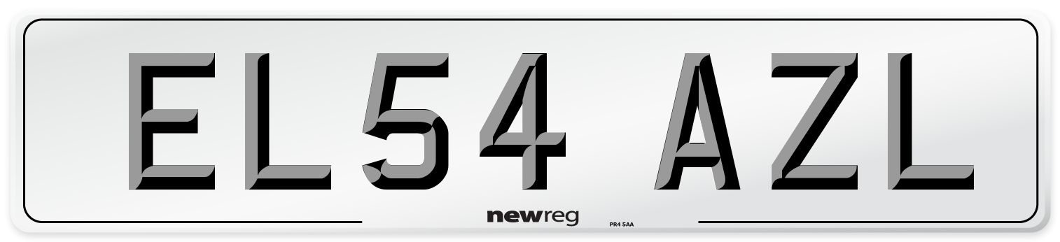 EL54 AZL Number Plate from New Reg